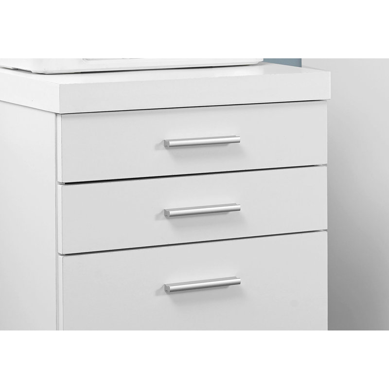 Classeur à roulettes blanc stratifié pour la fonctionnalité de bureau, les tiroirs de rangement et le support d'imprimante