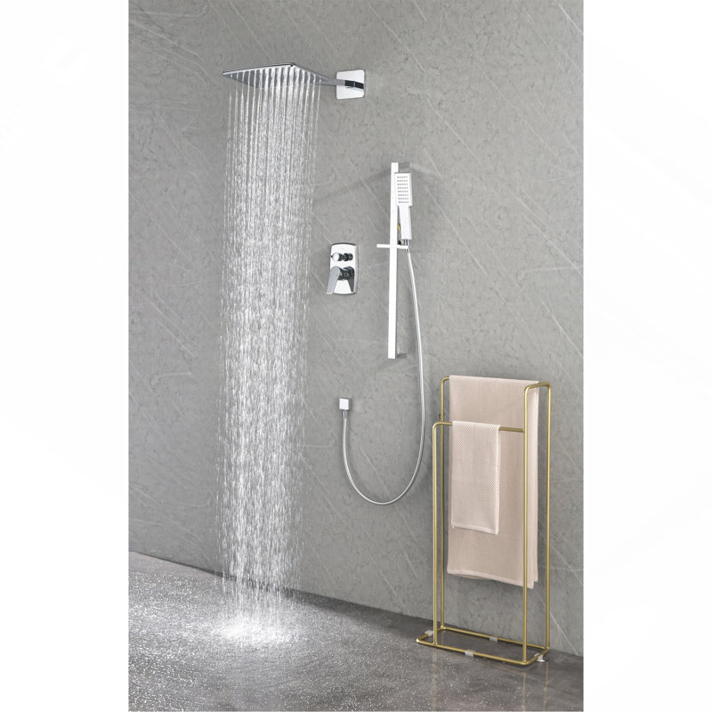 Système de douche à pluie murale avec 3 jets de corps et douche à main