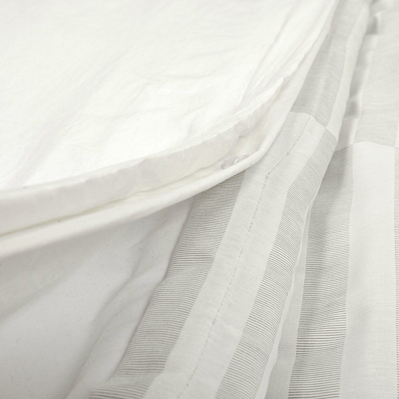 King Gray and White Cotton Modern Striped Duvet Cover Set