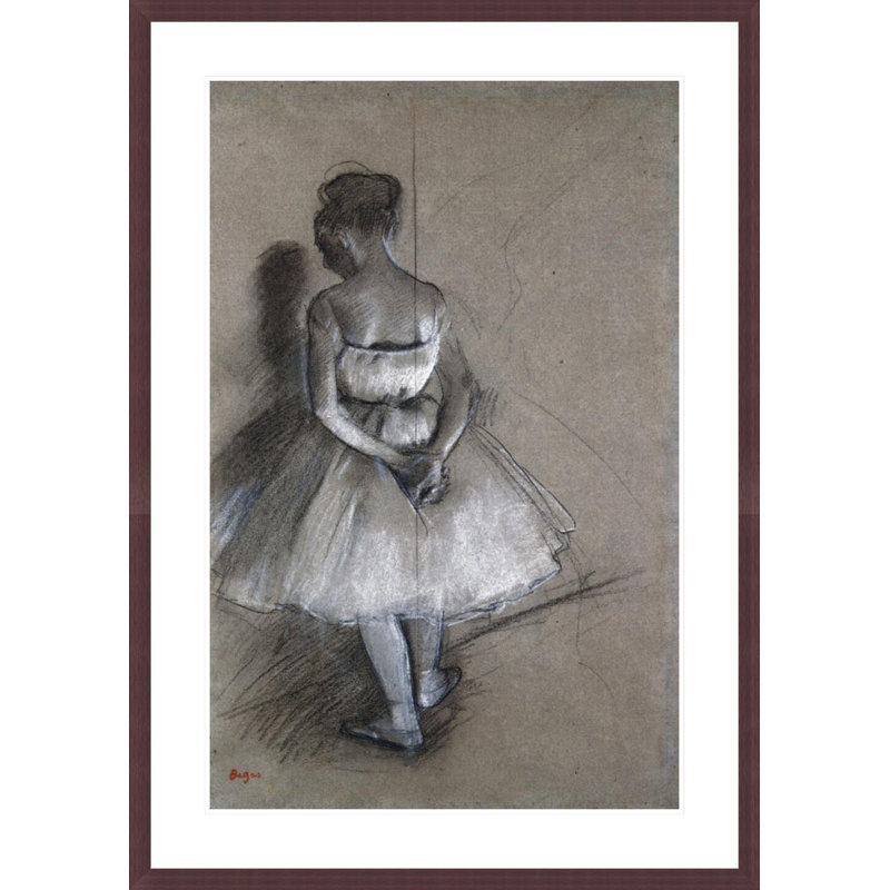 Danseuse debout, les mains croisées derrière le dos par Edgar Degas, impression giclée encadrée, H 41,5 po x l 29,42 po