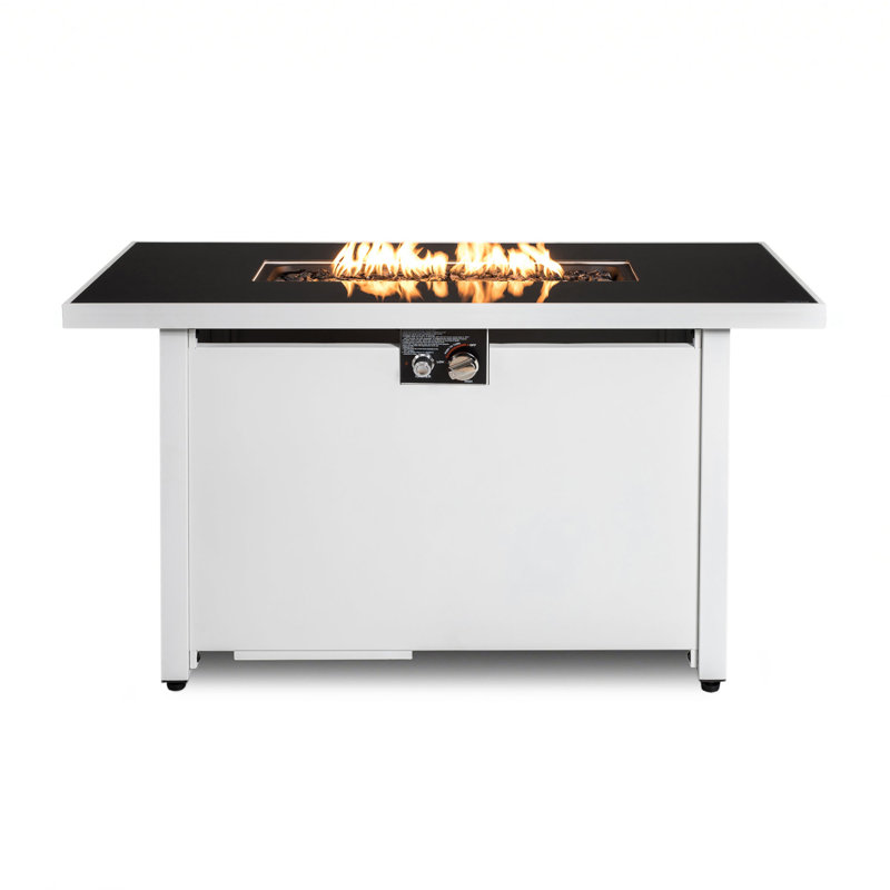 Table de foyer d'extérieur en acier avec couvercle 42 po - 50 000 BTU à double combustible
