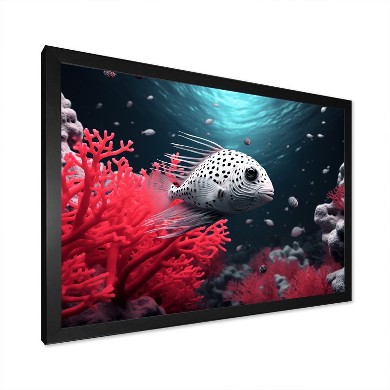 «The Graceful Pufferfish» sur toile, Cadre photo noir, H 24 po x l 32 po x P 1 po