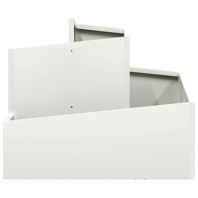 Garden Planter 50 Cm Steel, 50cmH x 60cmW x 60cmD, White