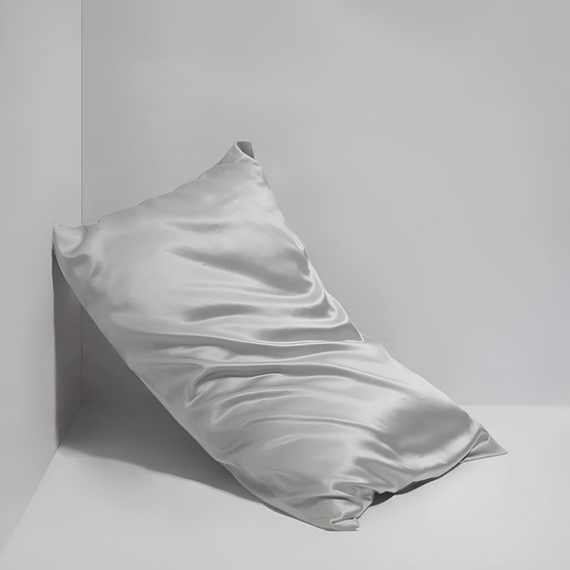 Luxury Satin Pillow Covers (Pack of 2) - Anti-Frizz, Wrinkle-Free & Easy Care, Grey