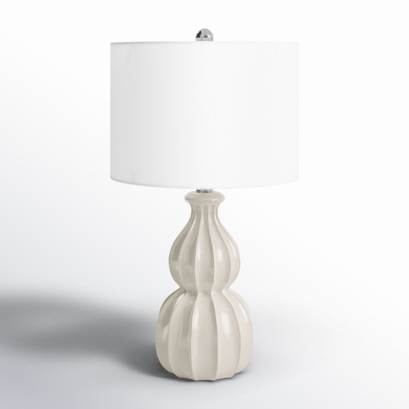 Navilas Ceramic Table Lamp, Ivory