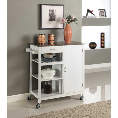 Auden Marble Finish Top Kitchen Storage Cabinet Cart by Red Barrel Studio