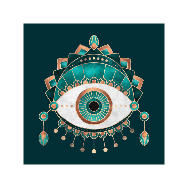 Teal Eye - Print on Canvas, 66.04 cm H x 66.04 cm W x 1.91 cm D, Wrapped Canvas