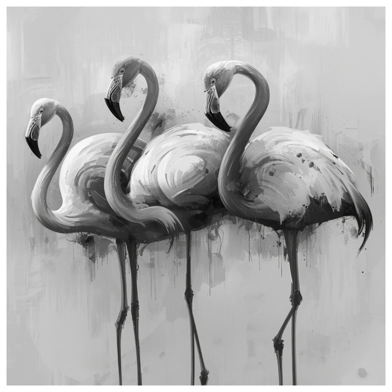 Édredon monochrome Flamingo Trio, Très grand lit