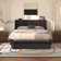 2 Pieces Bedroom Set Bed Frame With Ottoman Storage, Upholstered Platform Bed Frame And Ottoman Set