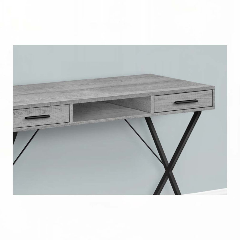 Bureau d'ordinateur à domicile avec tiroir, Gris