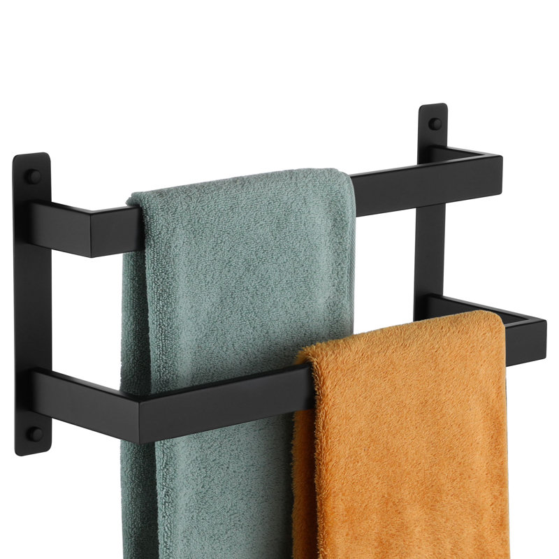 Porte-serviettes mural 15,7 po, Noir mat
