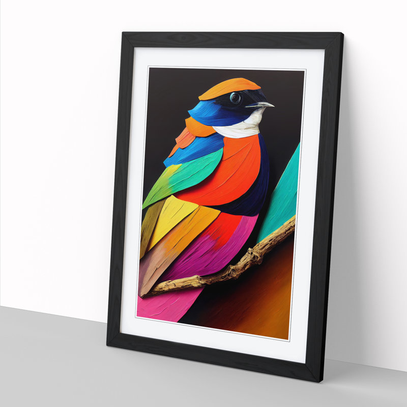 Swallow Bird Vol.2 - Single Picture Frame Painting, Black, 64cm H x 46cm W x 2cm D