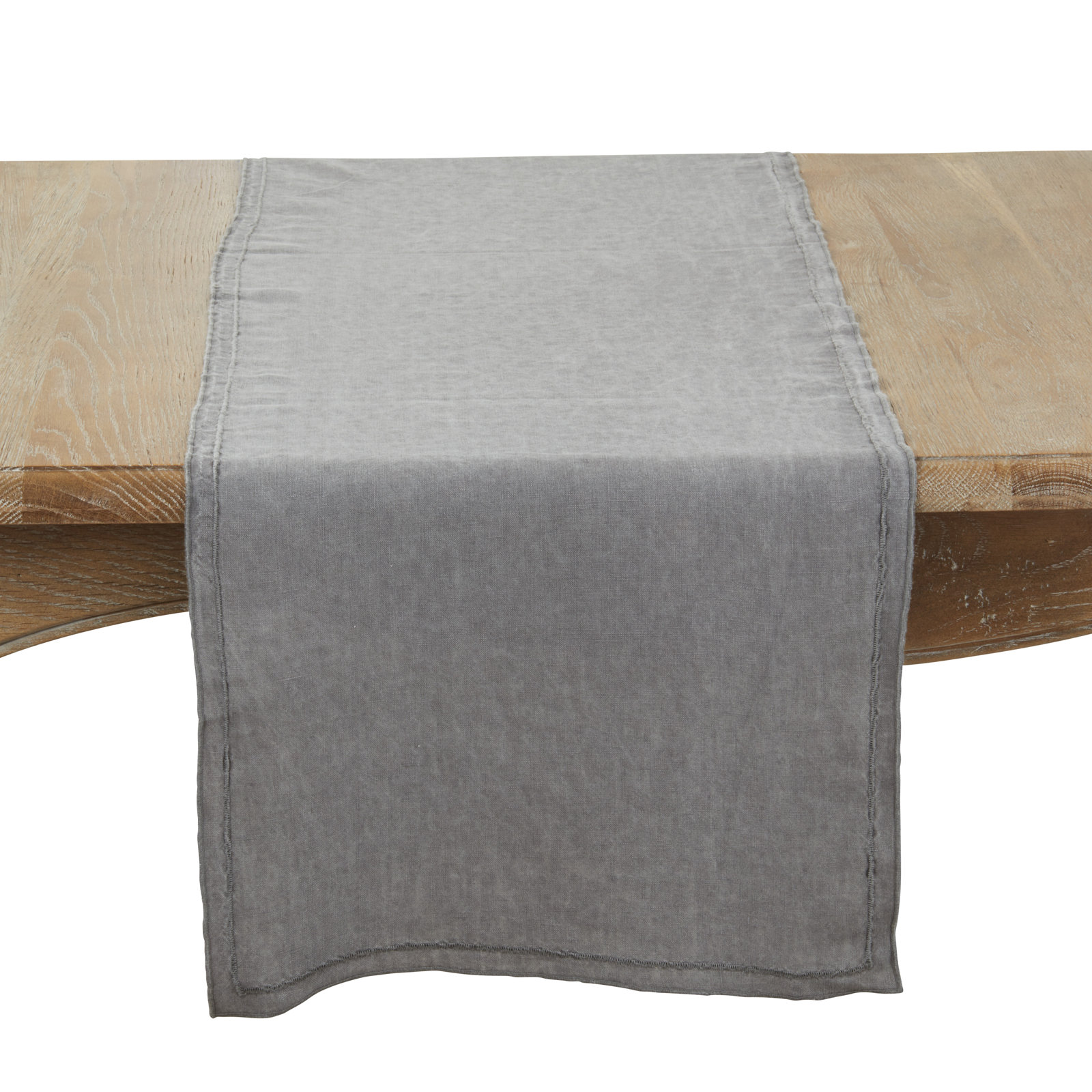 Aneta 72" Linen Table Runner, Gray