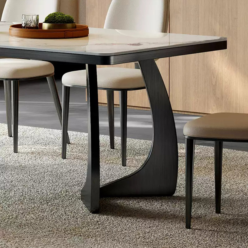 Italian style minimalist rectangular table sets, 29.53"H x 62.99"L x 35.43"W
