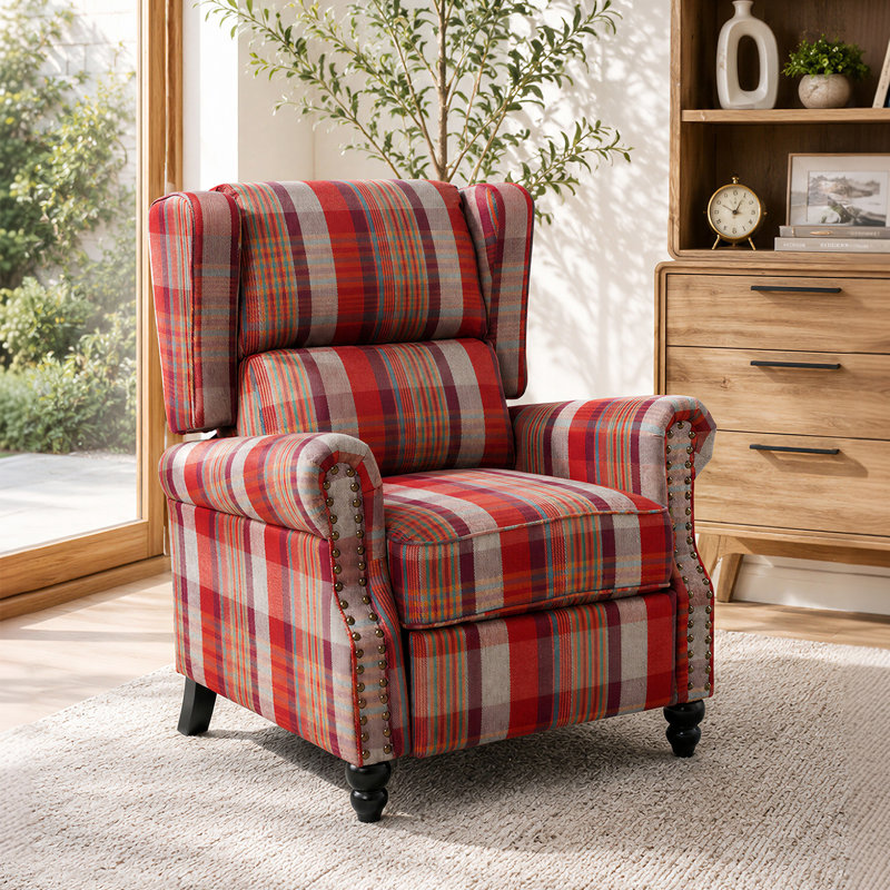87.5cm Wide Glider Standard Recliner, Red Linen