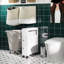 Rangement de salle de bain blanc avec roulettes et 2 tiroirs