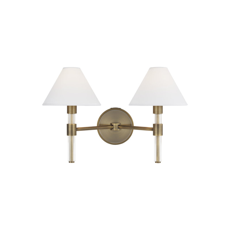 Robert Dimmable Vanity Light, Time Worn Brass, 2