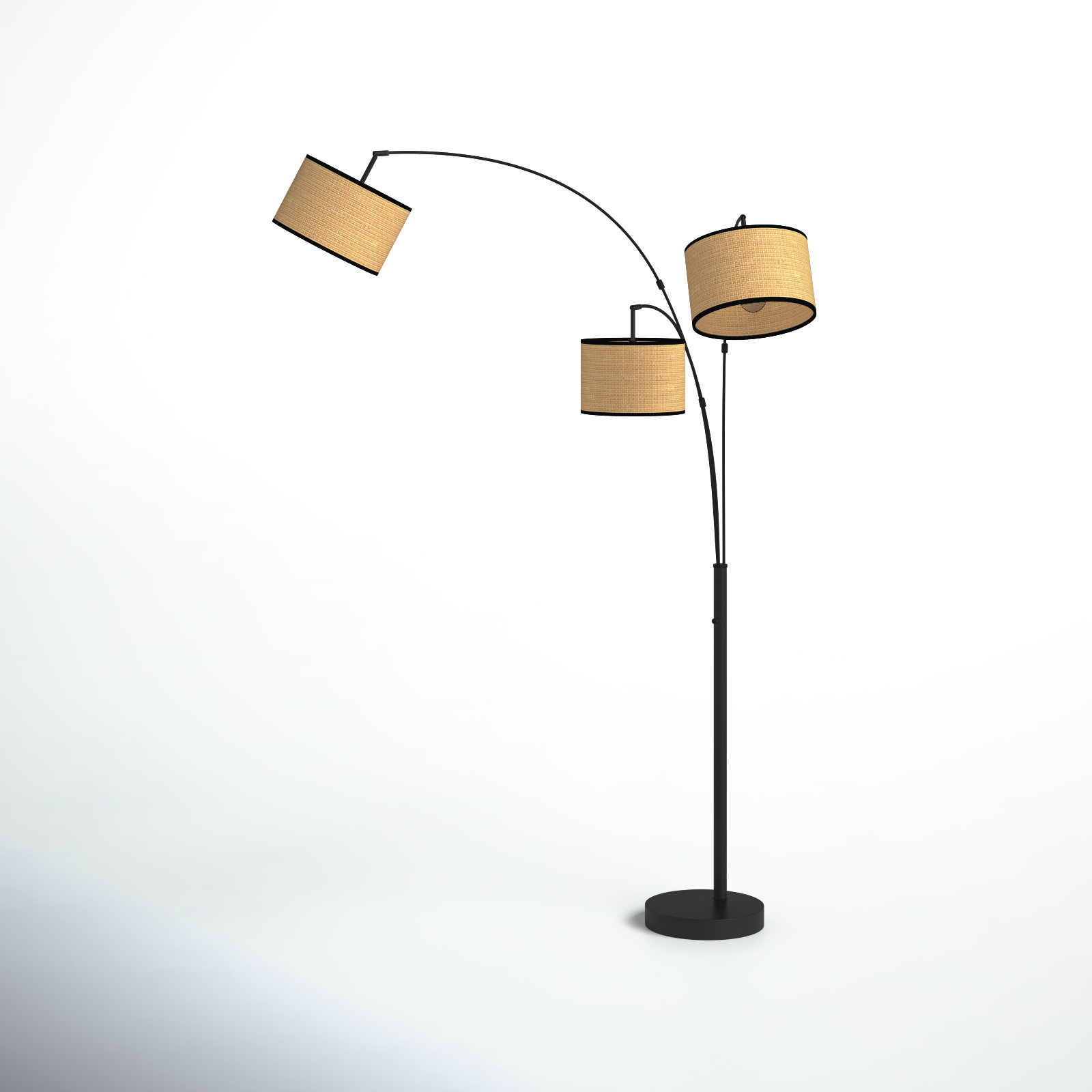 Felice 74'' Floor Lamp, Black, Natural/Black