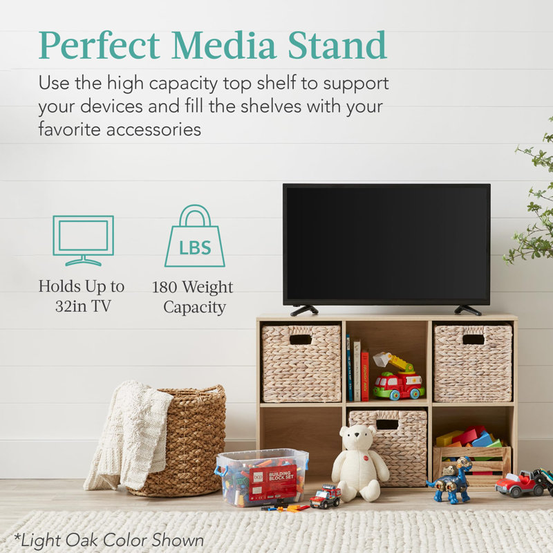 6-Cube Storage Organizer, 13.5in Shelf Opening, Bookcase, Display Shelf, Customizable w/ 3 Removable Back Panels, Black