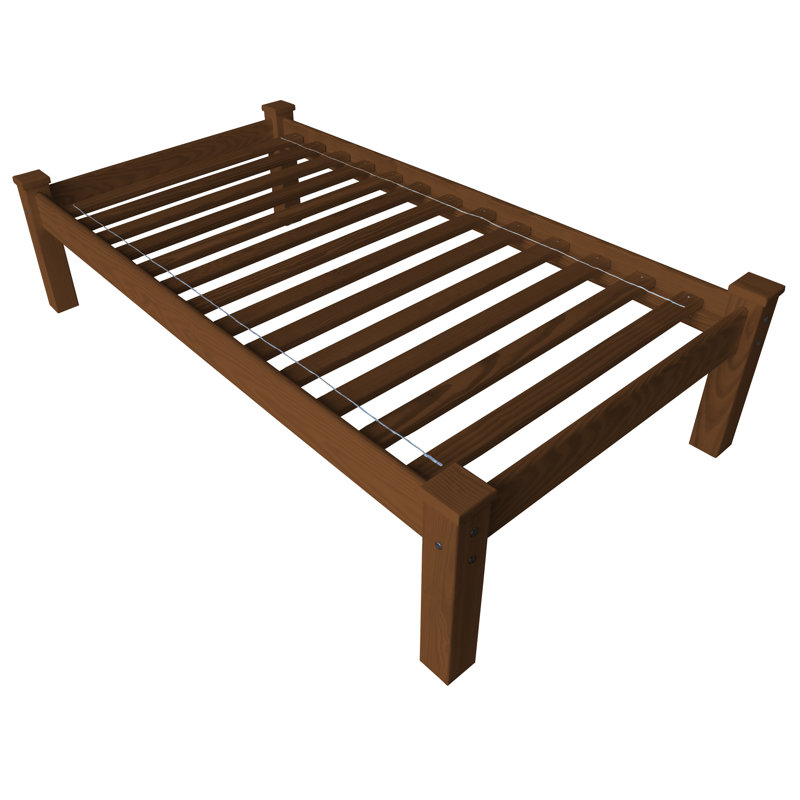 Anaaya Solid Wood Bed Frame, Twin, Brown