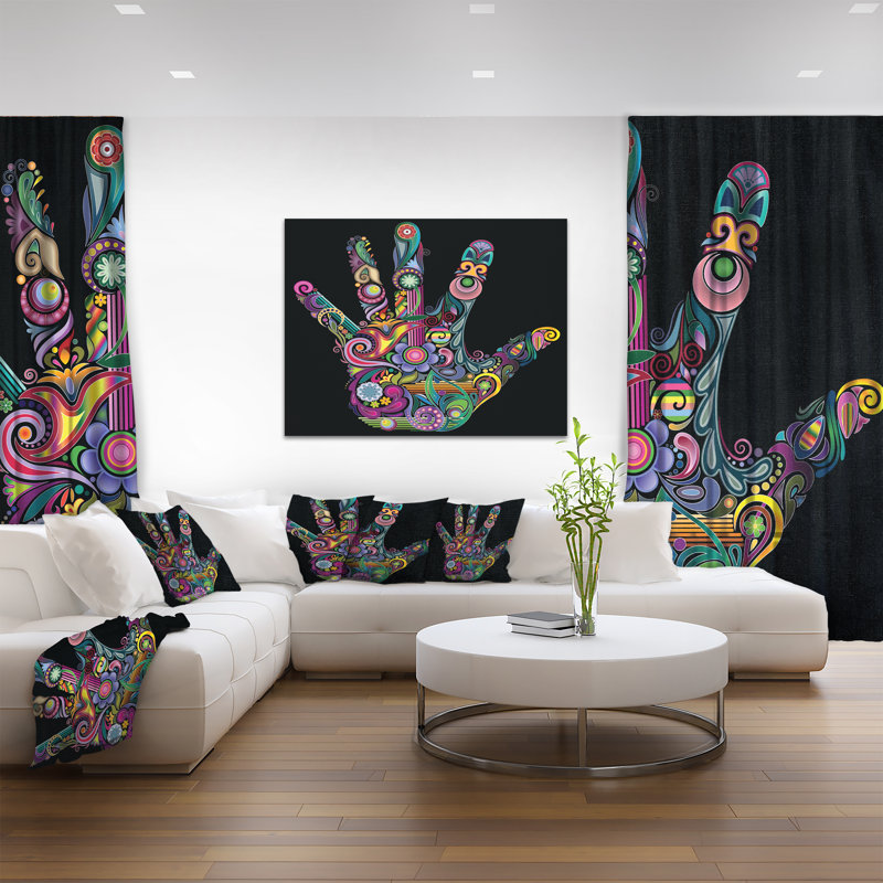 Rainbow Hand with Multi Colors - impression d'art graphique, H 20 po x l 20 po x P 1 po, H 36 po x l 46 po x P 1,5 po