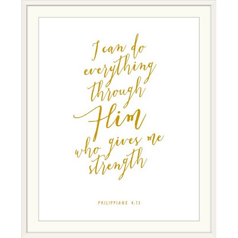 « philippians 4:13-scripture art », art textuel, H 38 po x l 32 po x P 1 po, Cadre blanc