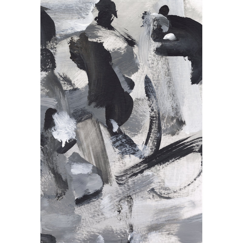 Black and White Mix IV by Christina Long - Painting, Black Floater Framed, 122cm H x 81cm W