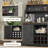 Abrianna 55'' Farmhouse Coffee Bar Cabinet with Tier Storage & Wine Racks -13773276