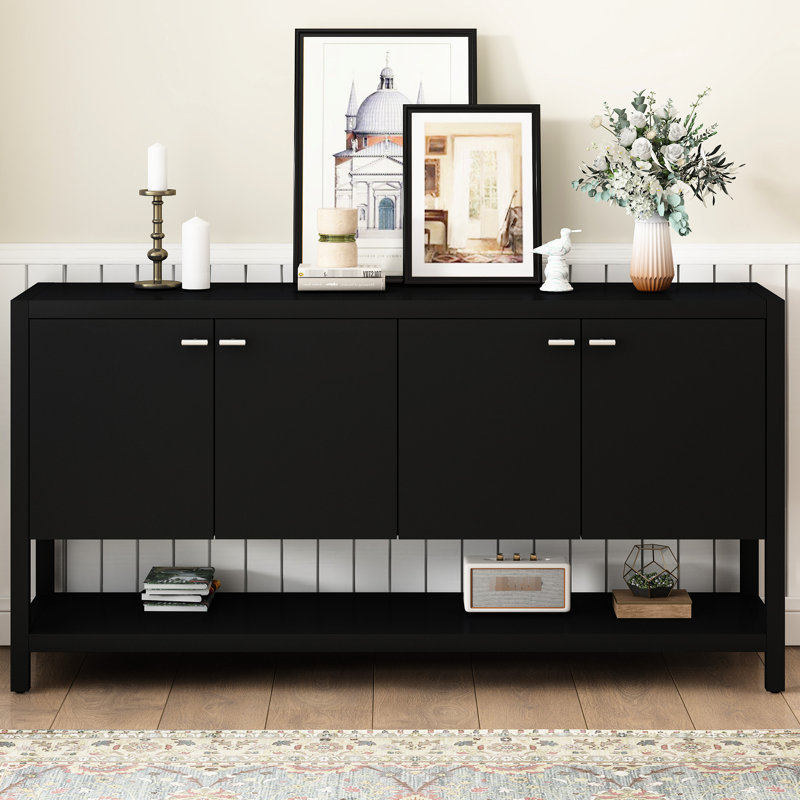 Console de vestibule fonctionnelle avec cadre et table de conception pratique, Black