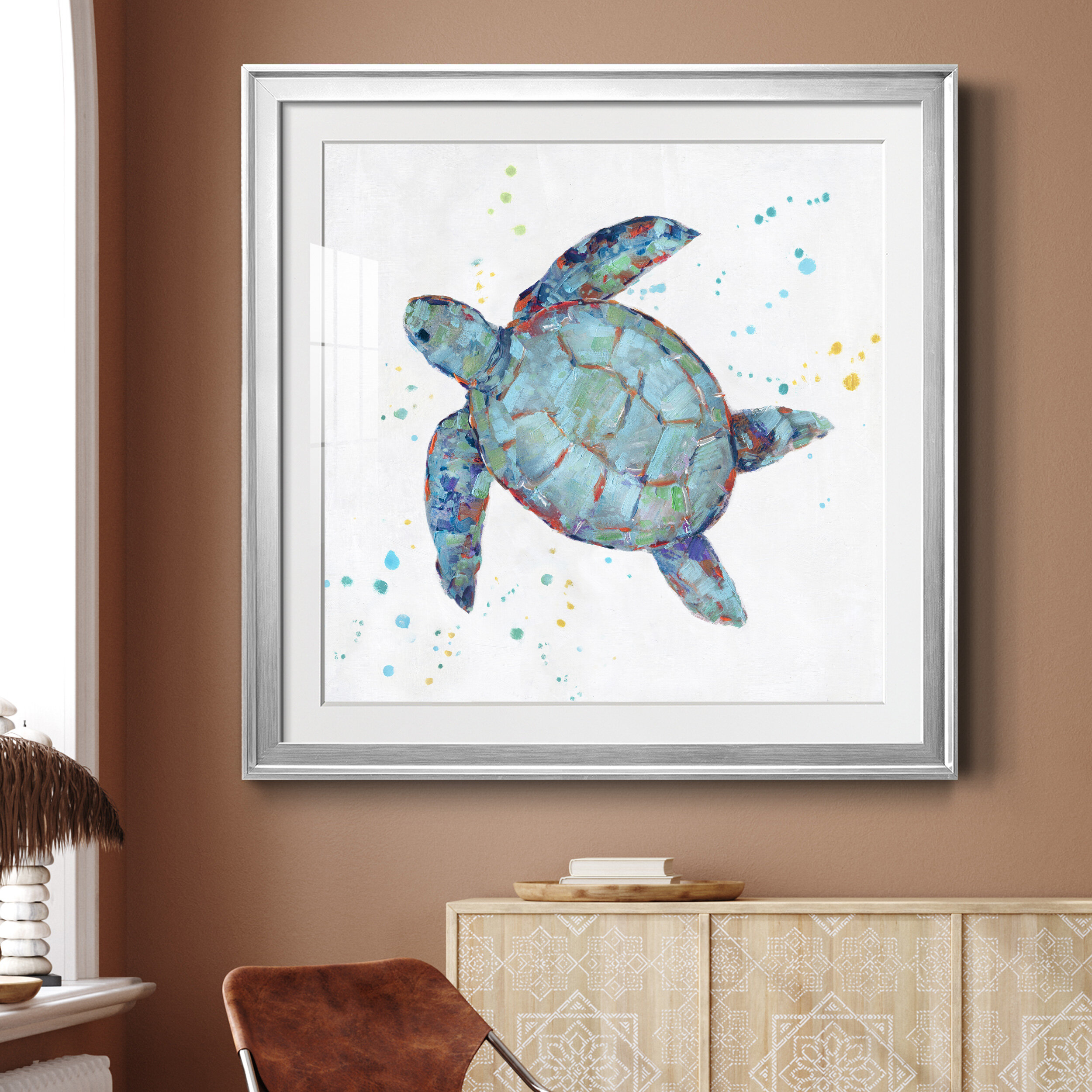 Bay Isle Home Bubbly Blue Turtle II On Canvas Painting | Wayfair