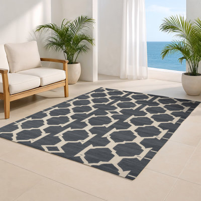 Tapis gris intérieur et extérieur Trellis