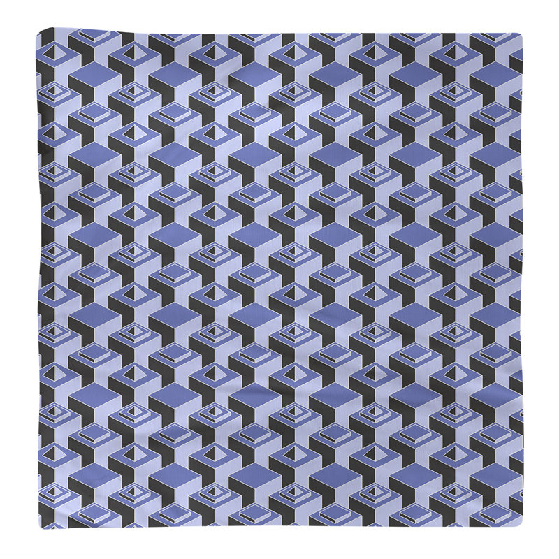 Serviette de table en coton à motif de gratte-ciels à deux couleurs, H 0,1 po x l 22 po x P 22 po, Bleu clair