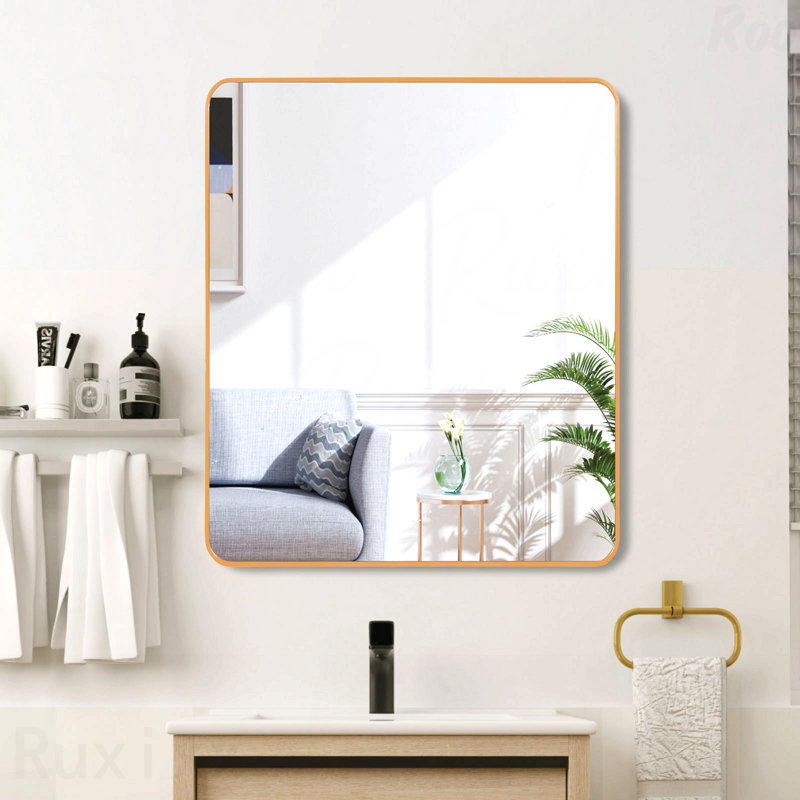 Miroir d'appoint 36 x 36 po, Doré, 36 po x 36 po