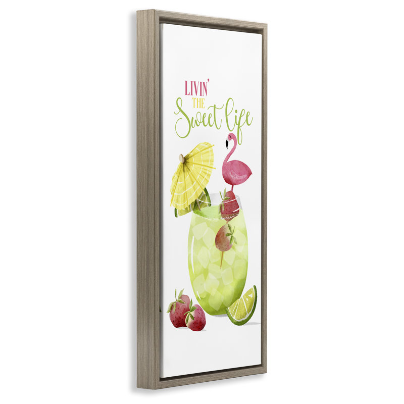  «Sweet Life Summer Drink» par Deane Beesley, H 25 po x l 11 po, Cadre flottant orme Montalcino