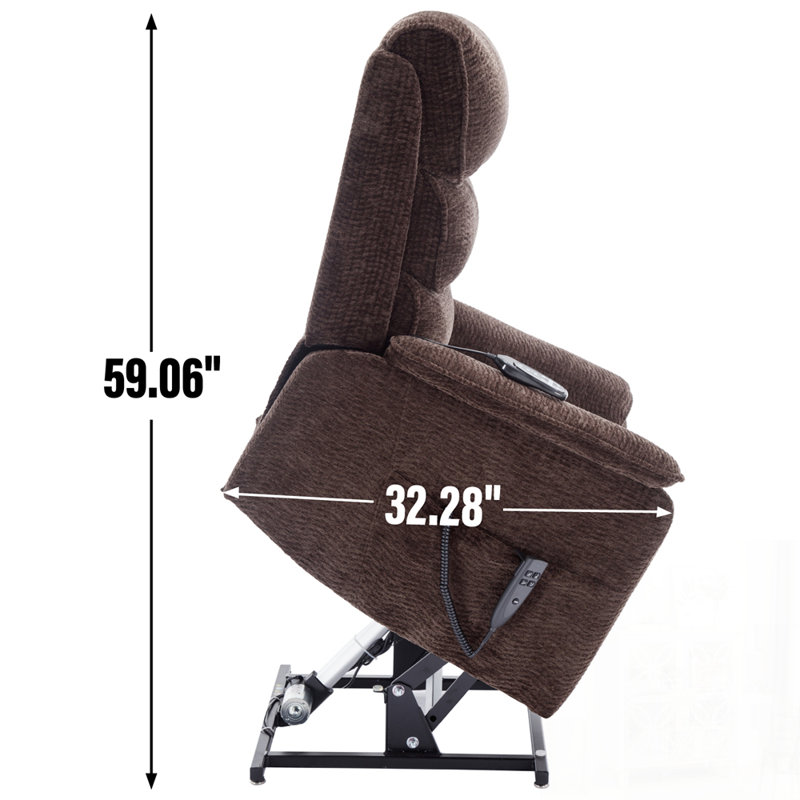 Fauteuil inclinable électrique Chenille, Brun