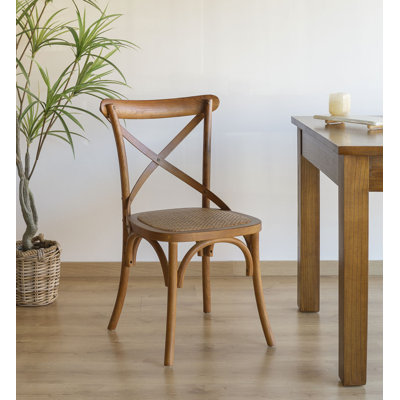 Star Solid Wood Cross Back Side Chair