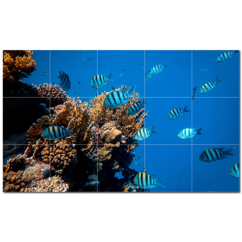 Murale décorative en céramique 4,25 po x 4,25 po