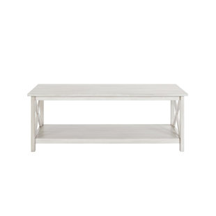 Table basse avec tablette en bois massif et en bois massif Pembrely Row