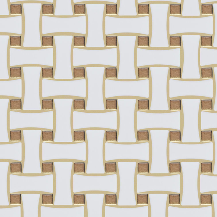 Metro Dog Bone Basketweave 0.92 In. X 2.26 In. Porcelain Basketweave Mosaic Wall Tile
