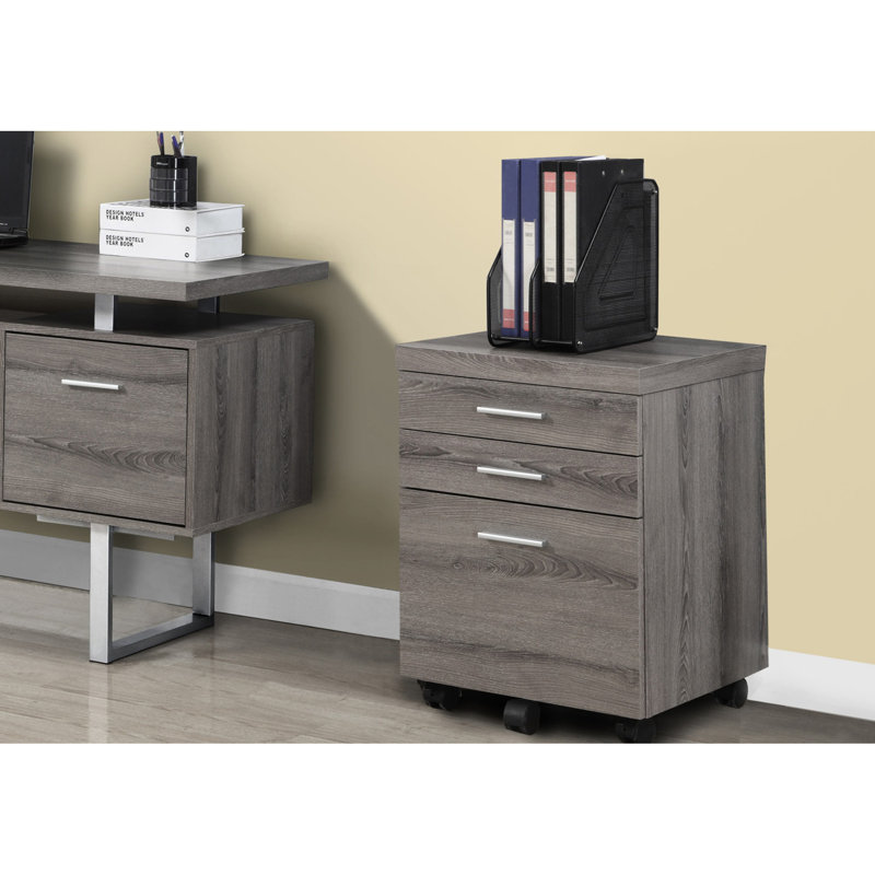 3 classeurs, mobile, rangement, taupe, bureau