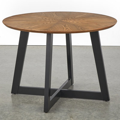 Round Solid Wood Base Dining Table