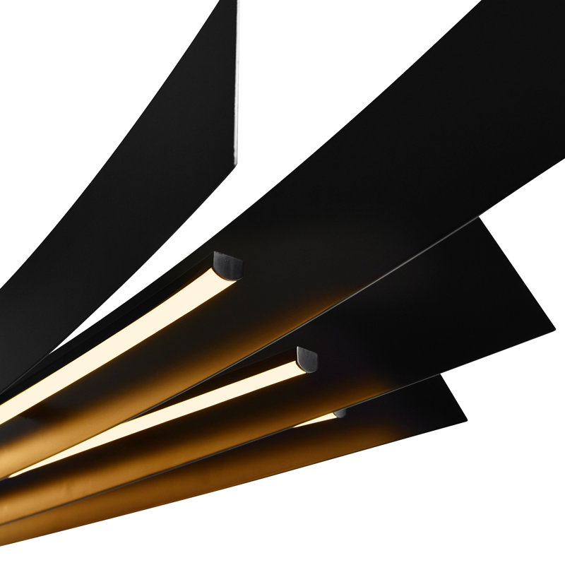 Eveah 3 - Light Dimmable LED Rectangle Chandelier, Black