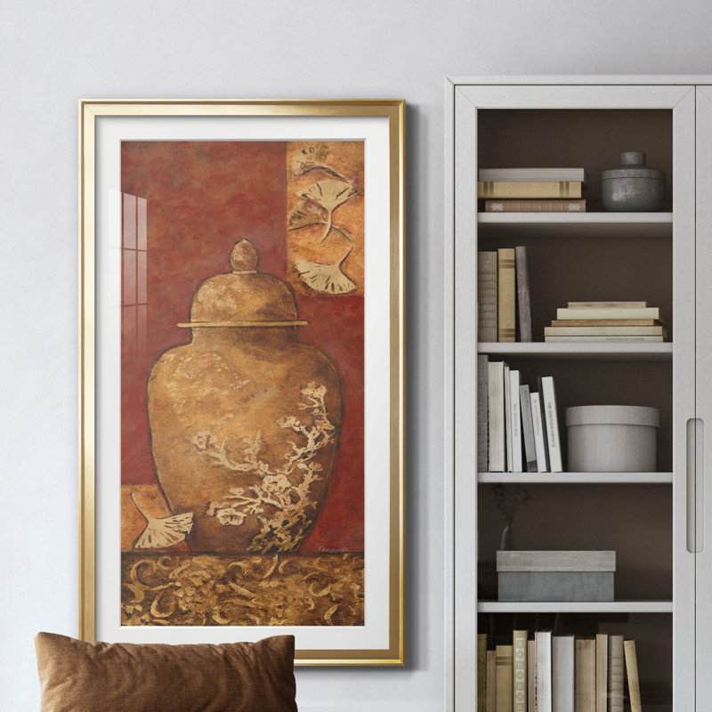 Asian Nuvo II - peinture encadrée, Doré, H 10,5 po x l 18,5 po x P 1,5 po