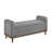 Gray Upholstered Mid-Century Modern Lift Top Storage Bench, Solid Wood Walnut Bedroom Piece Bench In Design, Fabric Upholstery,-1144882232
