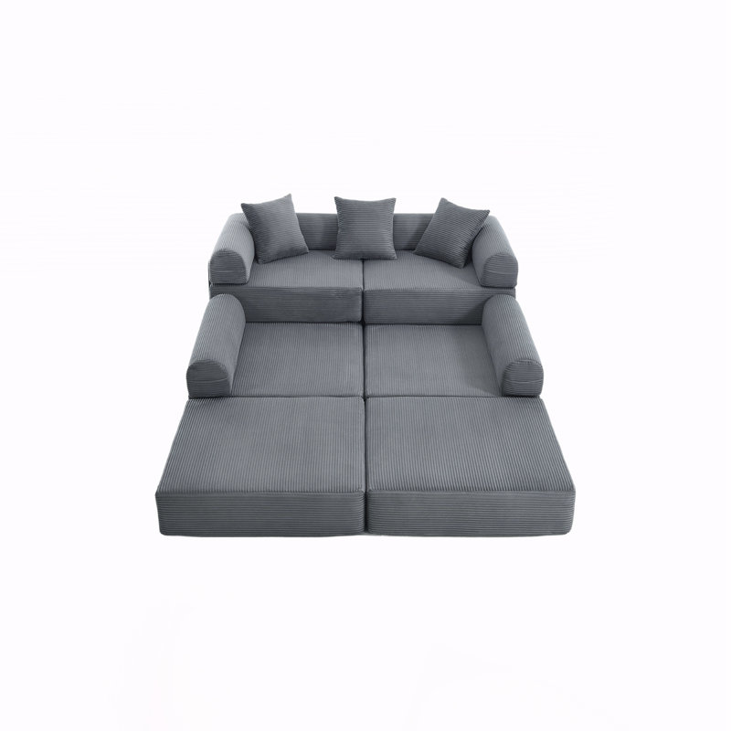 Canapé-lit Boneless, canapé-lit pliable sans assemblage, Gris
