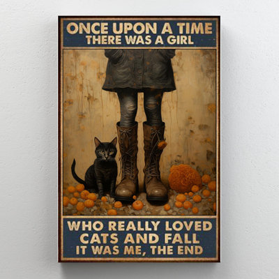 «Who Really Loves Cats And Fall», impression rectangulaire sur toile 1 pièce