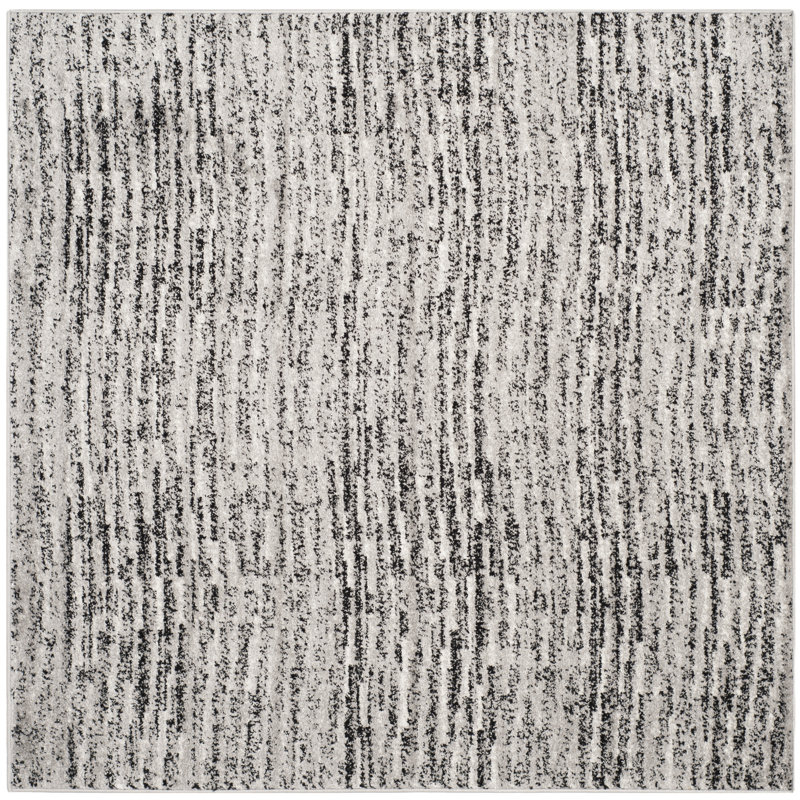 Tapis noir / argenté Riebe, Carré 6 pi