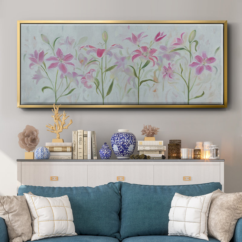 Dancing Pink Trio III- Framed Canvas