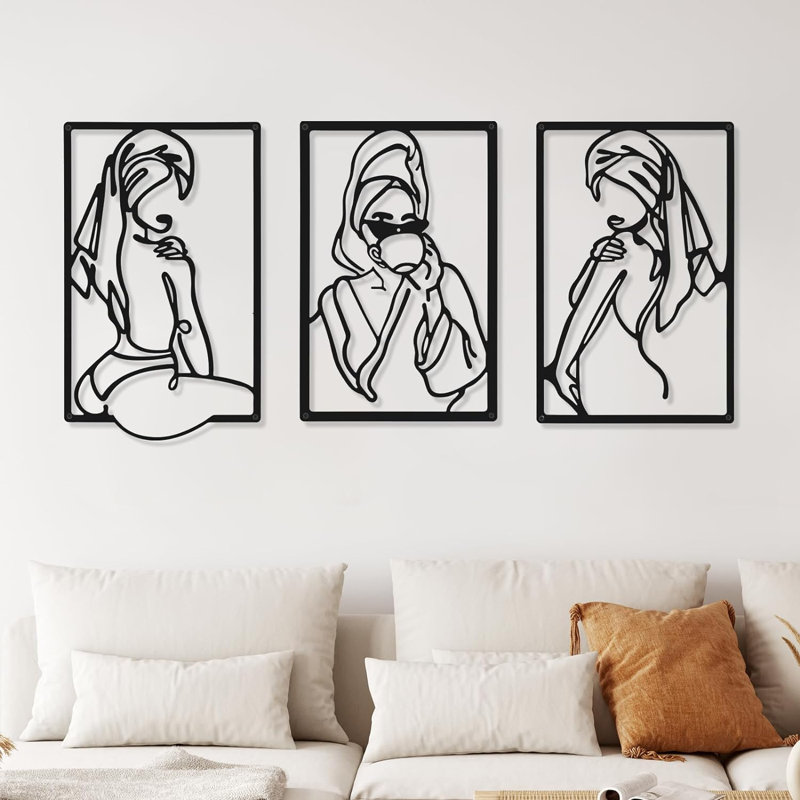 Ensemble de 3 décorations murales en métal