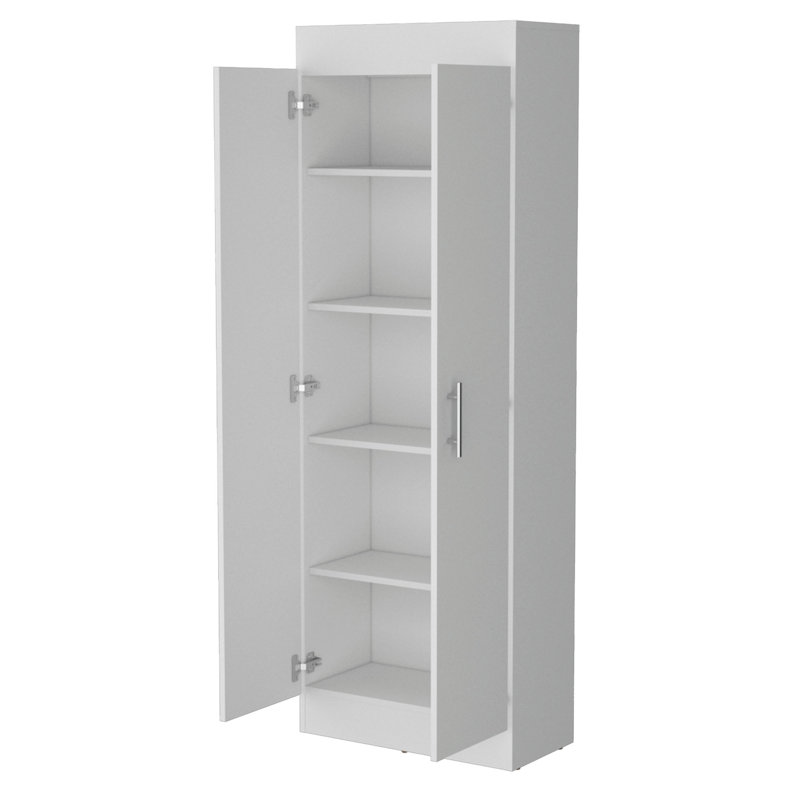 Garde-manger Dawson avec rangement élégant à 5 tablettes, Blanc